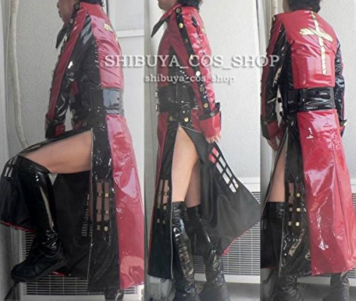 Amazon.co.jp: X JAPAN ☆コスプレ衣装 hide 赤黒 細身 エナメル