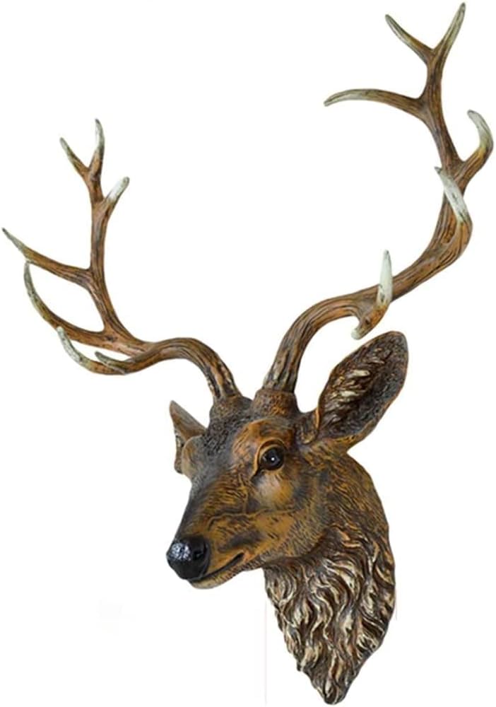 Amazon.co.jp: 壁掛け 鹿 オブジェ 壁飾 ウォールマウントスタッグ