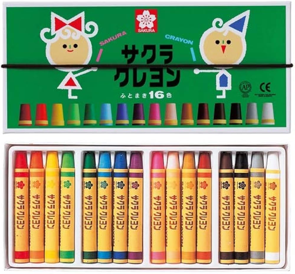 Amazon.co.jp: サクラクレパス クレヨン 太巻 16色 (ゴム紐付) LY16R 2