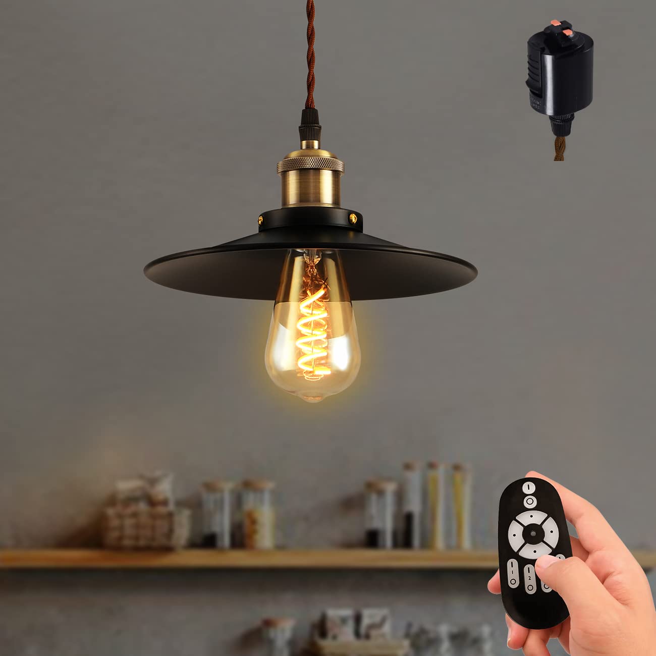 Amazon.co.jp : ANWIO ペンダントライト ダクトレール式 直径22cm 吊り