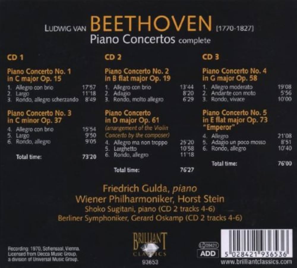 Amazon.co.jp: ベートーヴェン:ピアノ協奏曲全集(3CD)(BEETHOVEN:Piano