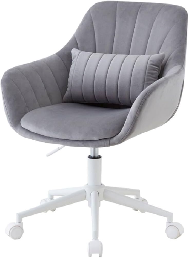 Amazon.co.jp: ASHEL ジェリー デスクチェア ベロア キャスター 白脚