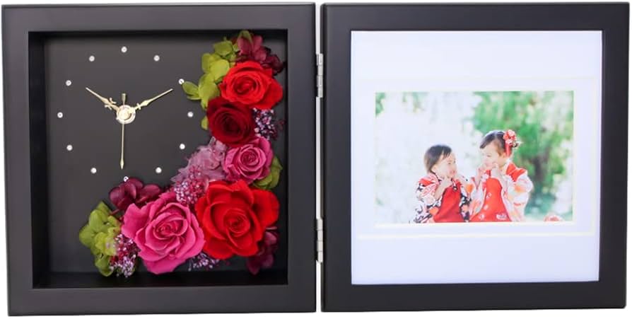 Amazon.co.jp: プリザーブドフラワーフォトクロック Arvo 【オリジナル