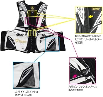 Amazon | 釣研(TSURIKEN) フローティングベスト TV221ホワイト M