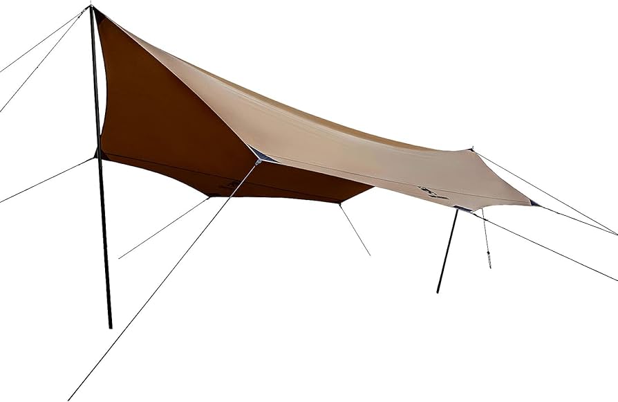 Amazon | OneTigris ポリコットンTC タープ ポール付き 4m x 5m