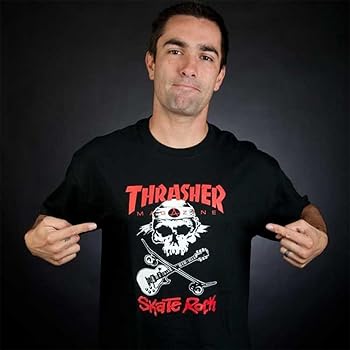 Thrasher Skate Rock Skull Tee SM Black at Amazon Men's Clothing store
