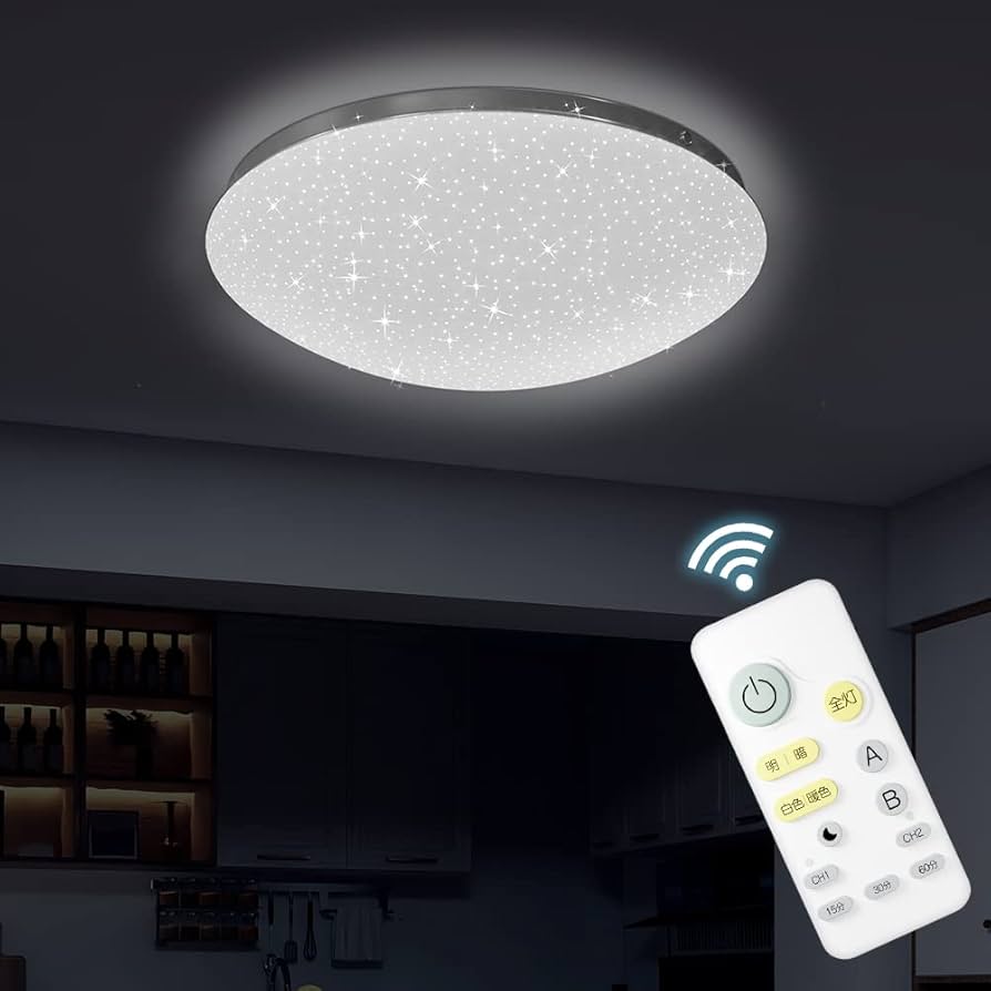 Amazon.co.jp : C-J-W LEDシーリングライト 8畳 リモコン付 無段階連続