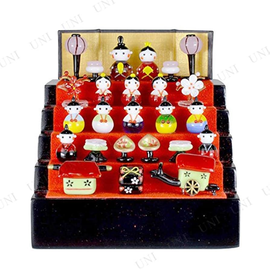 Amazon | ガラス細工 春の豆雛五段飾り | 段飾り | おもちゃ