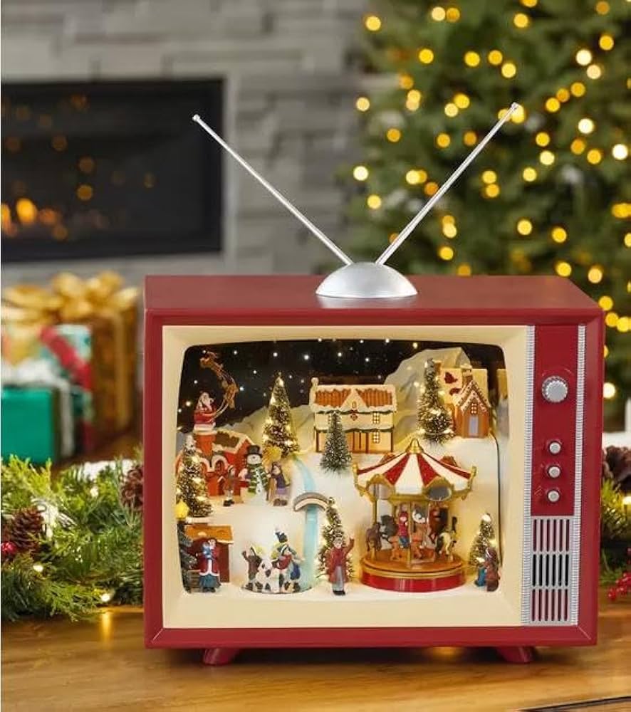 Amazon.co.jp: コストコ クリスマス レトロ TV ライト & ミュージック
