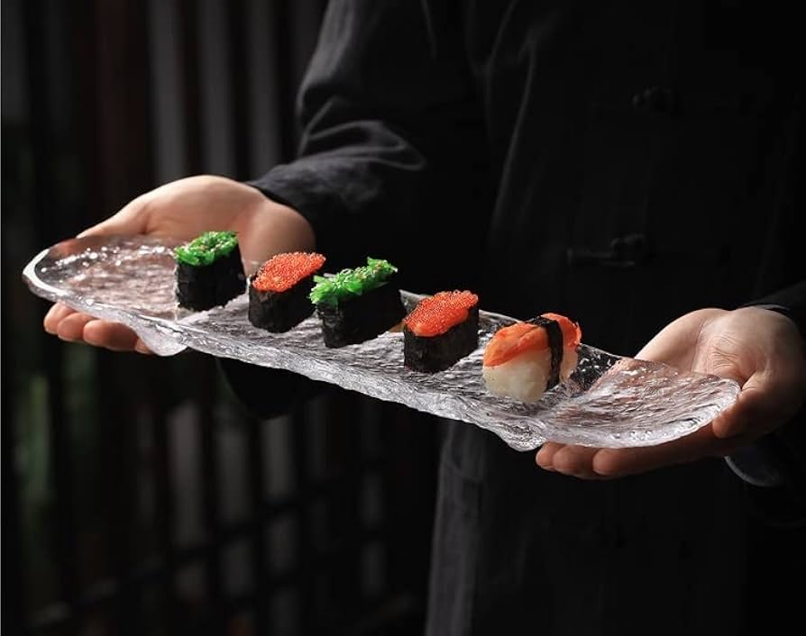 Amazon.co.jp: ガラス皿 ガラスプレート 刺身皿 デザート皿 クリア 氷