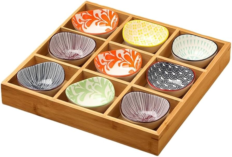 Amazon｜Sarinyお皿 小皿セット和風 小皿セット 竹トレイ 陶器 前菜皿