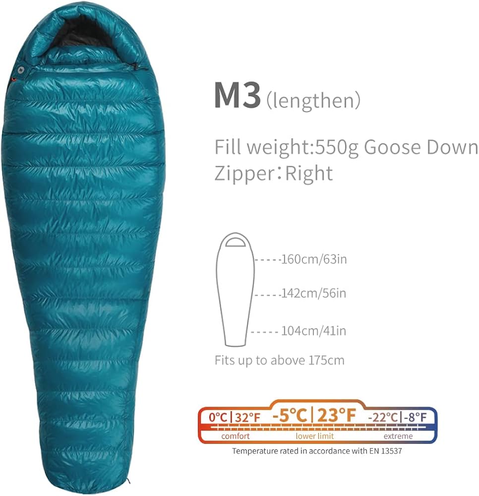 Amazon | AEGISMAX M3シリーズ -5度 800FP グースダウン 寝袋 超軽量