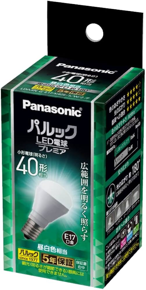 Amazon | パナソニック LED電球 プレミア E17口金 電球40形相当 昼白色