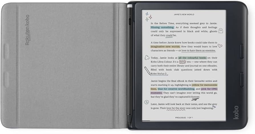 Amazon.com: Kobo Libra Colour SleepCover Case | Black Notebook