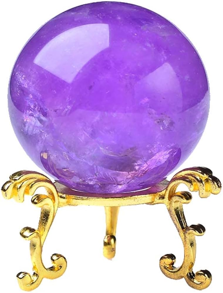 Amazon.co.jp: アメジスト 天然石 水晶球 紫水晶 水晶玉 風水 天然