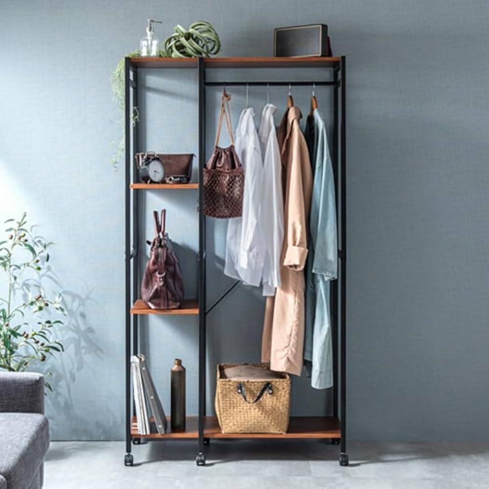 Amazon｜ハンガーラック 幅90 キャスター付 クローゼット コート