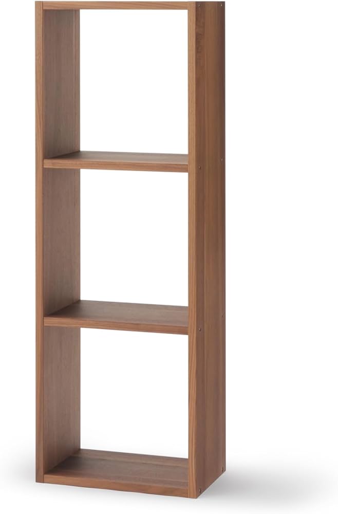 Amazon｜無印良品 スタッキングシェルフ・3段・ウォールナット材 幅42