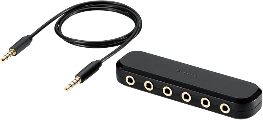 Amazon | エレコム マルチイヤホンスプリッター 4極 5分配 オーディオ