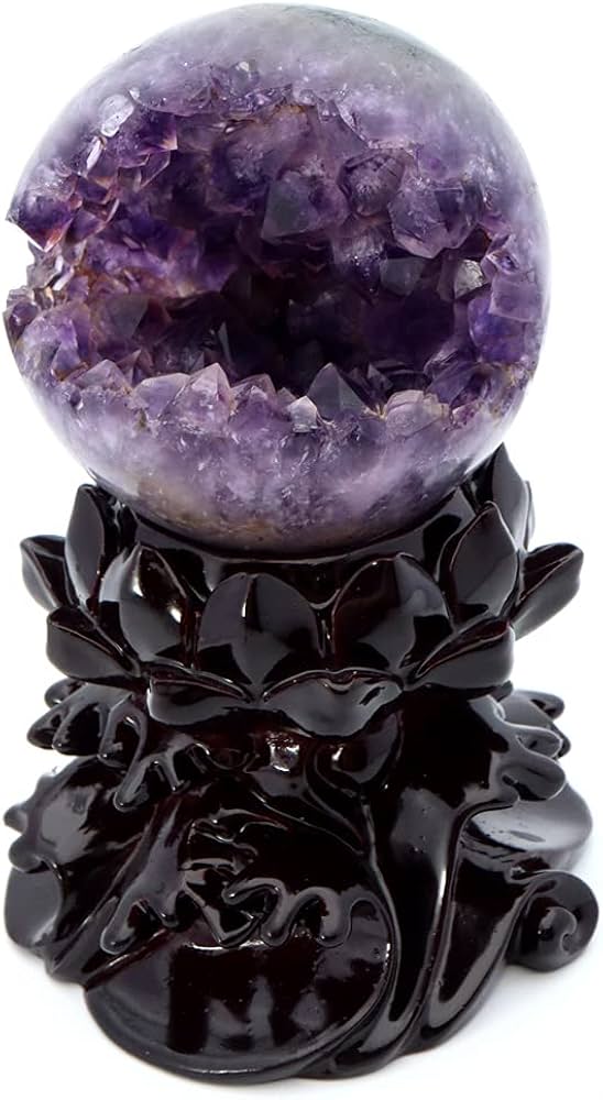 Amazon.co.jp: [GOLD STONE] アメジスト 笑口 丸玉 直径67mm 315g 台座