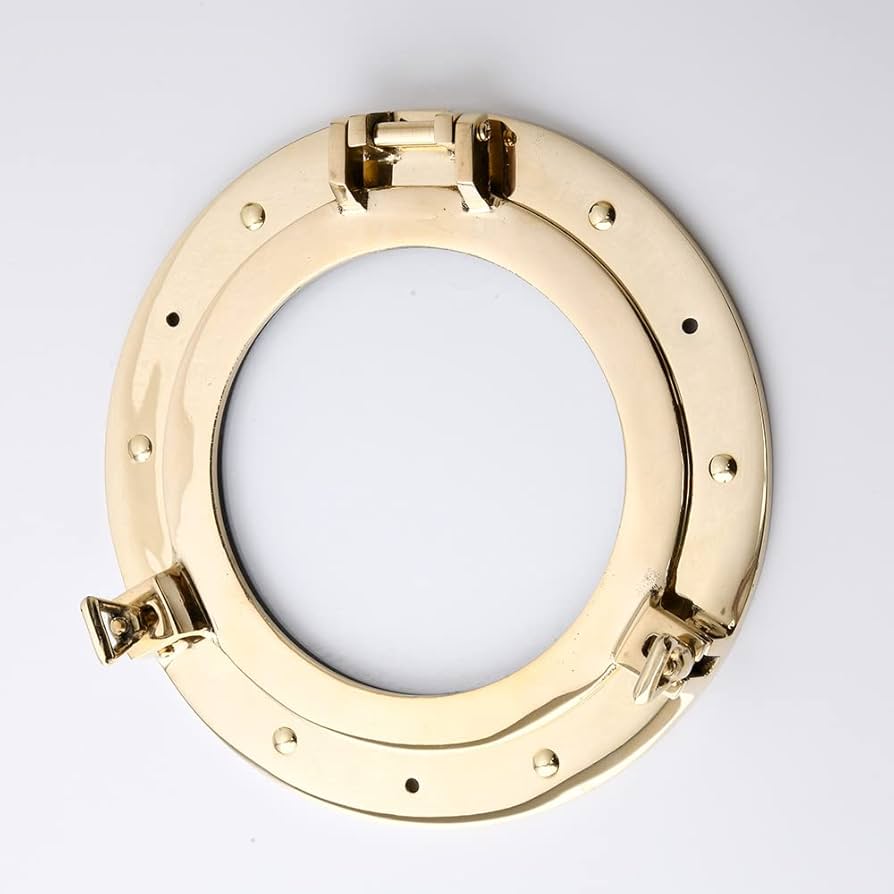 Amazon.co.jp: (丸窓 PORTHOLE 透明ガラスM)(LIM019-PB) 金色 ゴールド