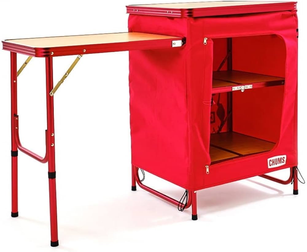 Amazon | チャムス (CHUMS) オーガナイザーテーブル レッド CH62-1720