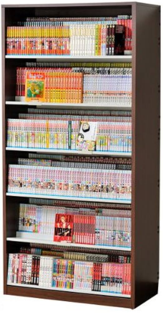 Amazon｜漫画1008冊 本棚 コミック 収納力3倍のひな壇式 (幅89cm