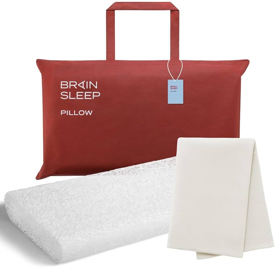 Amazon.co.jp: BRAIN SLEEP Pillow, Low + Pillow Cover, Organic