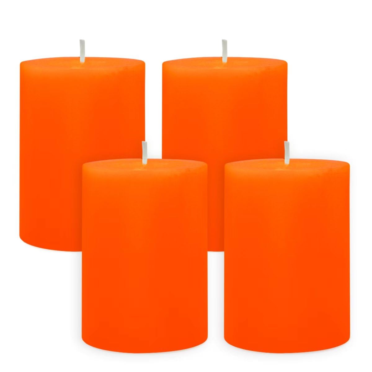 Amazon.co.jp: 滴り落ちないオレンジピラーキャンドル 4個パック 2x3