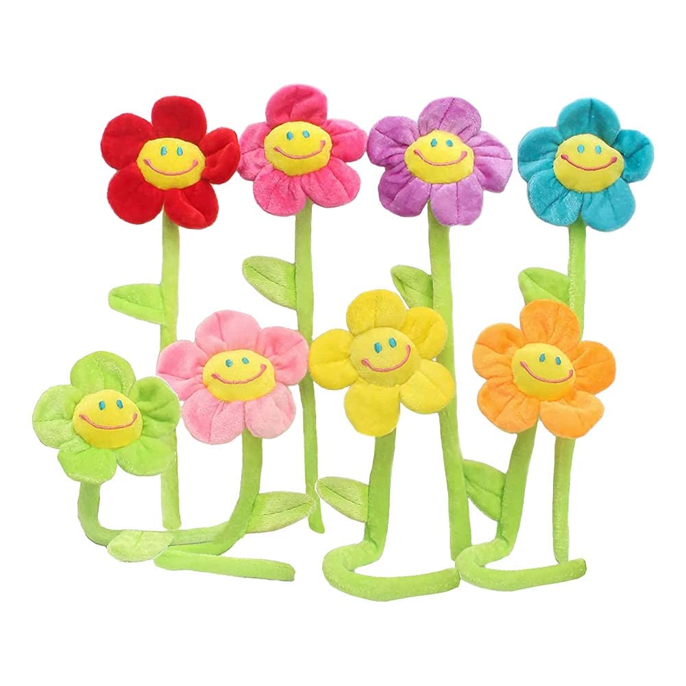 Amazon｜スマイルフラワー ぬいぐるみ花束 ひまわり 8本入 32cm 韓国