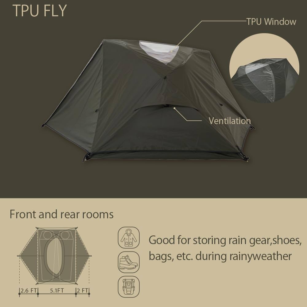 Amazon.co.jp: CAMVIL GODONG 2人用 キャンバス キャンプテント フル