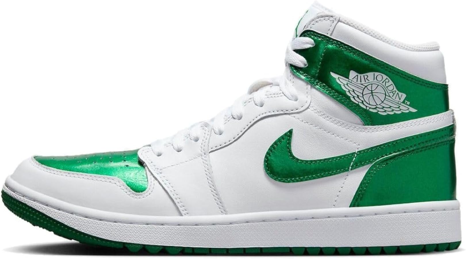 Amazon.com | Nike Men's Jordan 1 High Golf Shoes, White/Pine Green