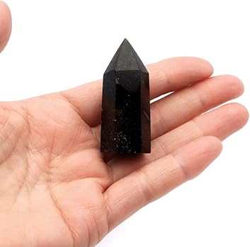 Amazon.co.jp: [GOLD STONE] モリオン 黒水晶 六角柱 ポイント 山東省