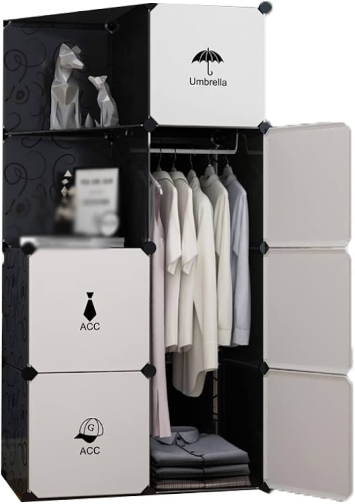 Amazon｜ワードローブ 棚 収納ボックス 大容量 扉付き 8個セット 12個
