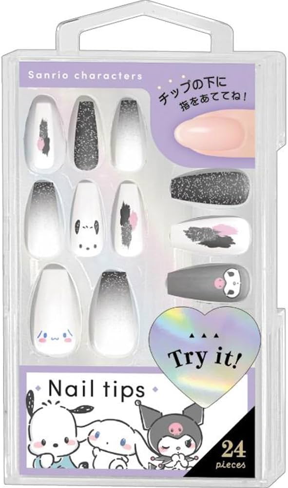 Amazon.co.jp: クラックス ネイルチップ/サンリオ/シンプルラメBK
