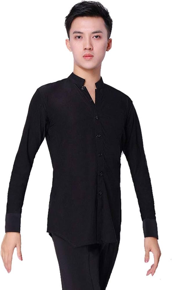 Amazon.co.jp: ダンスTシャツ メンズラテンシャツ 男性用 ダンス衣装