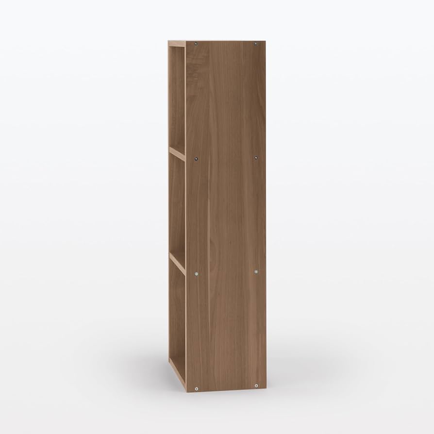 Amazon｜無印良品 スタッキングシェルフ・3段・ウォールナット材 幅42