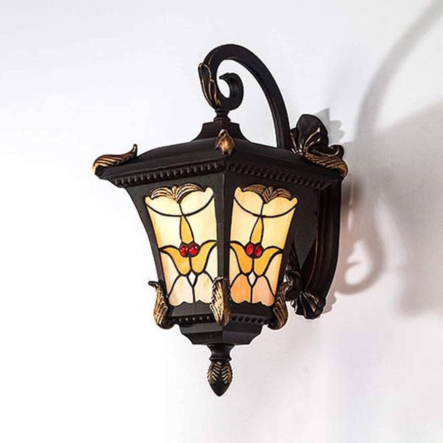 Amazon.co.jp: ALLUCK レトロ ブラケットライト(ステンドグラス