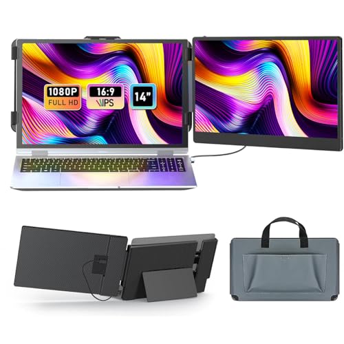 Laptomo - S3 ノートパソコン デュアルモニター14インチ FHD 1080P IPS