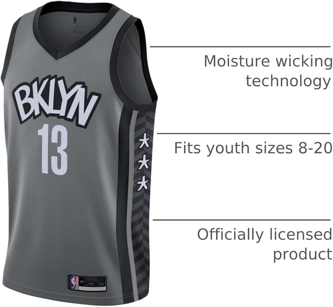 Amazon.com: Outerstuff James Harden Brooklyn Nets Gray #13 Youth 8