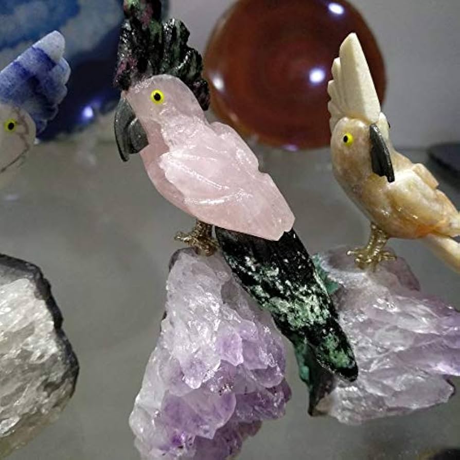 Amazon.co.jp: 天然石 天然水晶 天然宝石 クリスタル彫刻鳥の置物