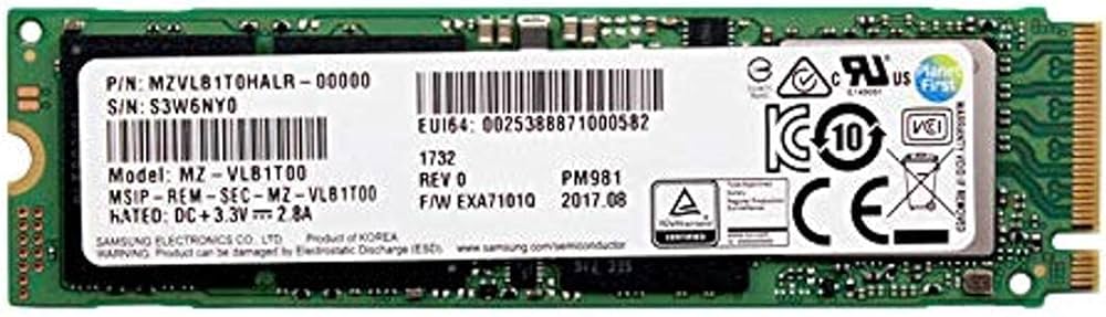 Amazon | Samsung pm981aポラリス1tb M。2 NGFF PCIe gen3 x4、NVMe