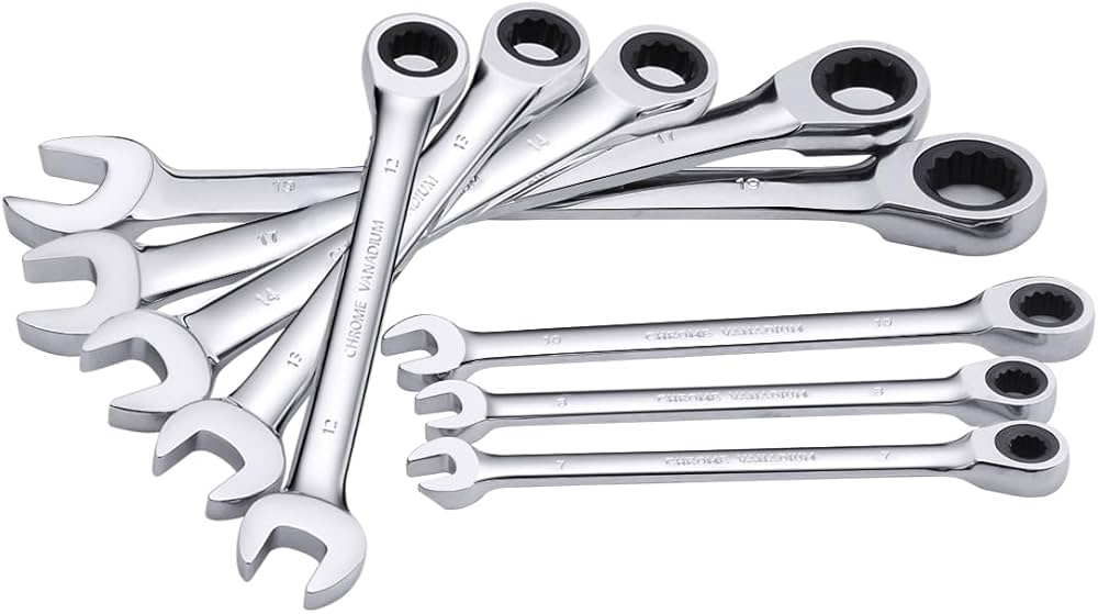 Amazon | ラチェットレンチ 8本組 コンビネーションレンチセット 両用