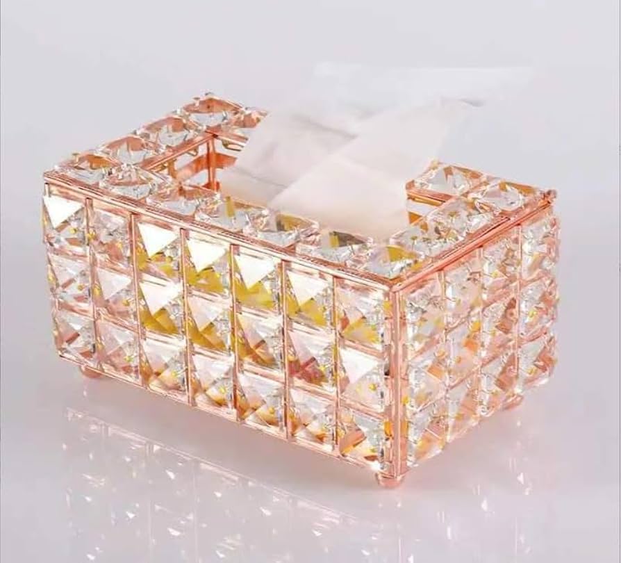 Amazon｜クリスタルティッシュケース ティッシュボックス 蓋付き