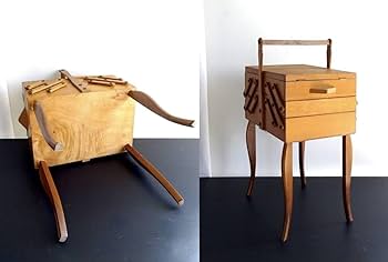 Amazon.co.jp: フランスアンティーク裁縫箱脚付西洋家具洋裁ソーイング