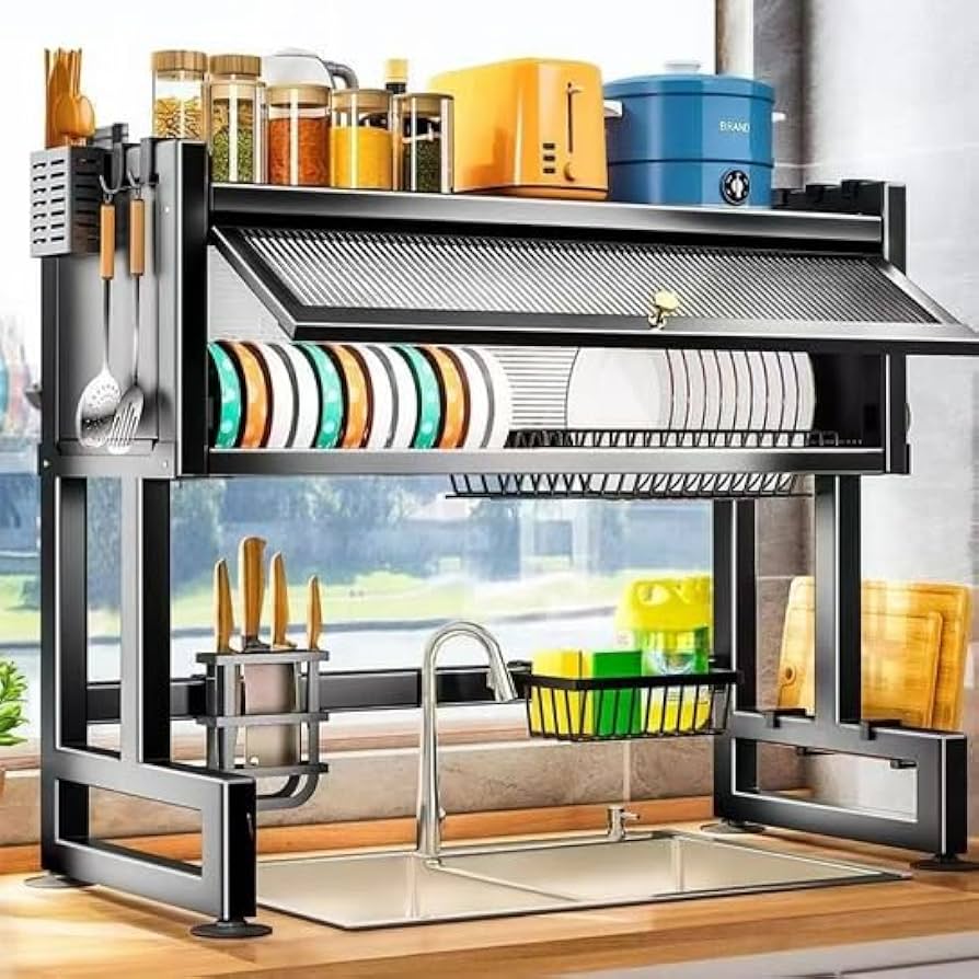 Amazon｜シンク上水切りラック 食器 水切りかご (65/75/85/95/105cm