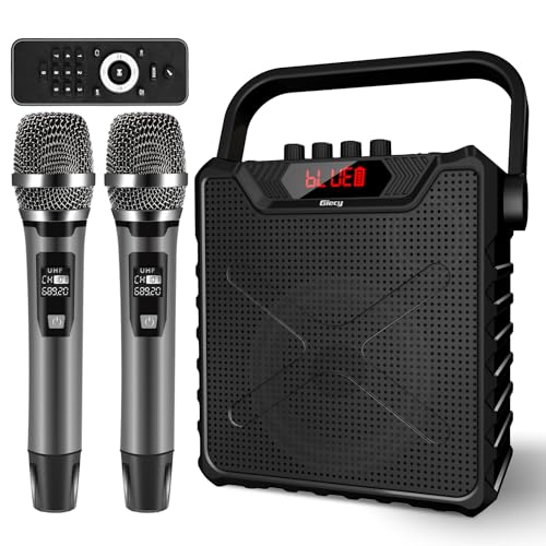 Amazon | Giecy スピーカーセット 拡声器 ワイヤレスマイク2本
