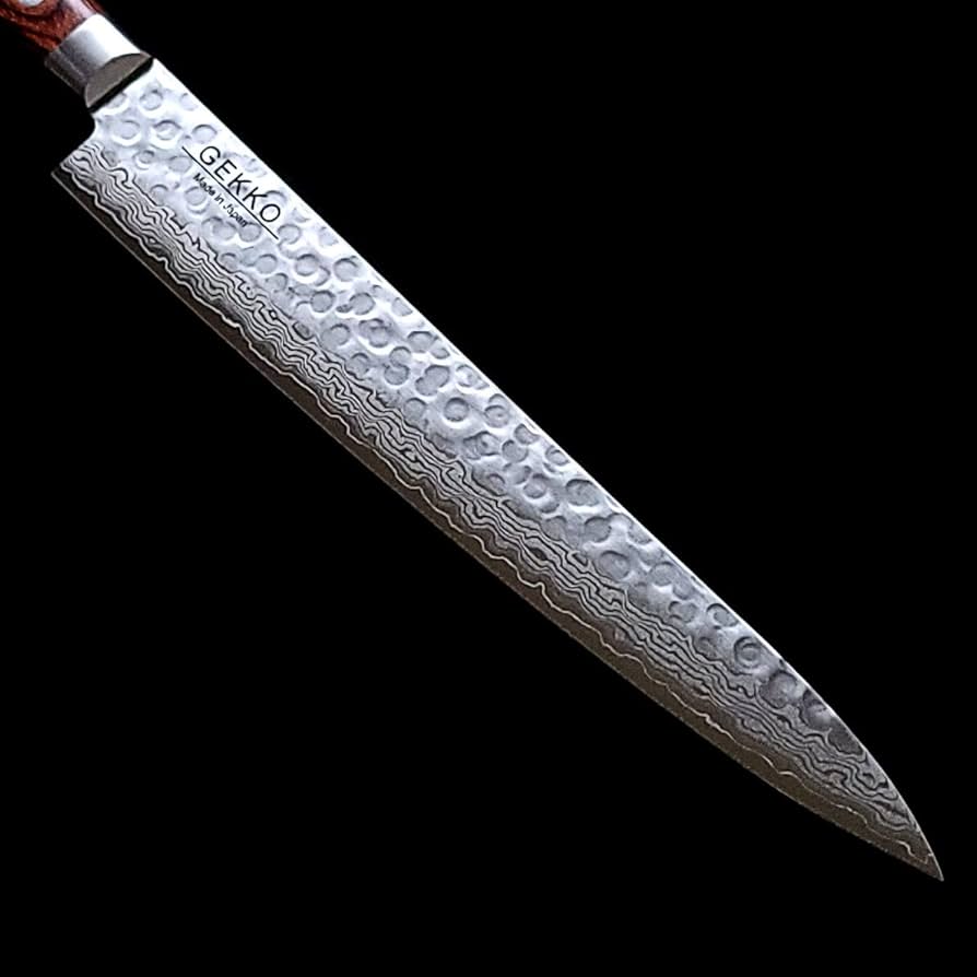 Amazon｜月光作 V金10号 槌目 ダマスカス 筋引 包丁 240㎜ #1708｜牛刀