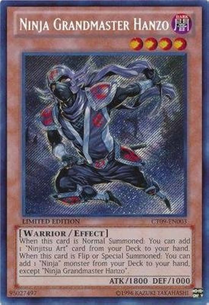 Amazon.com: Yugioh Ninja Grandmaster Hanzo CT09-EN003 Secret Rare