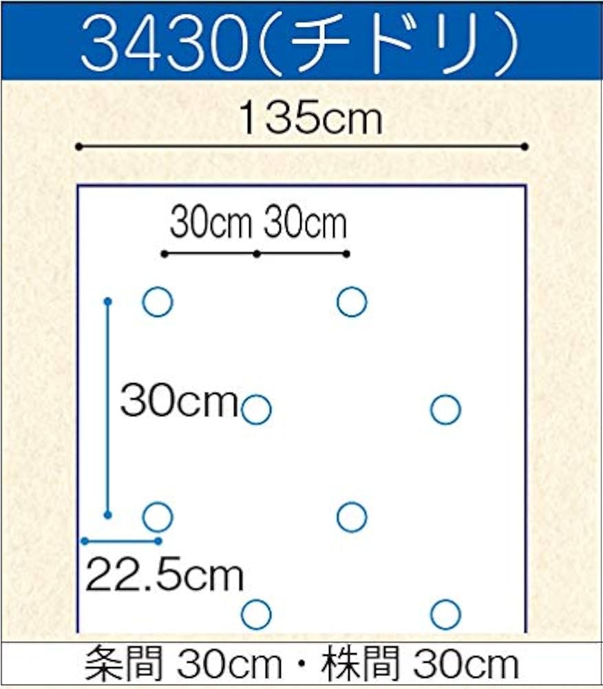 Amazon.co.jp: オリジナル白黒穴あきマルチ 厚さ0.021mm×幅135cm×長さ