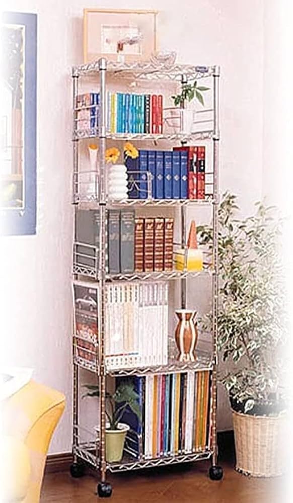 Amazon｜メタルラック 6段 スチールラック メタルシェルフ 本棚 収納棚